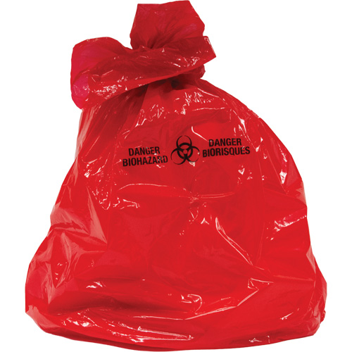 Sacs &agrave; d&eacute;chets, Biorisque, 50" lo x 37" la, 2 mils Cintas