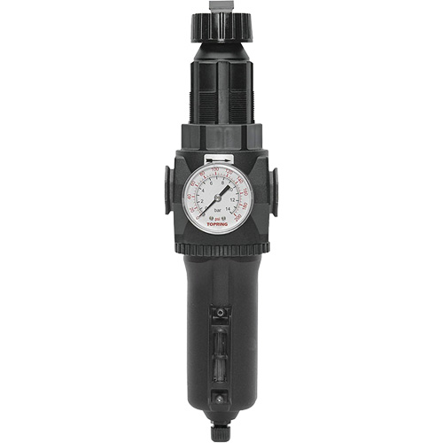 Filtre/r&eacute;gulateur drain manuel avec bol en m&eacute;tal et manom&egrave;tre Modulair 400, 1/2" NPT, 200 psi, Capacit&eacute; de 9,1 oz liq. Cintas