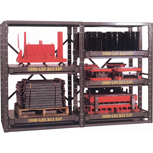 E-Z Glide Shelving, Steel, Roll Out, 2000 lbs. Capacity, 48" W x 72.5" H x 48" D Cintas