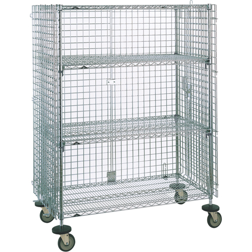 Chariots de s&eacute;curit&eacute;, Chrom&eacute;, 21-1/2" x 68-1/2 x 38-1/2", Capacit&eacute; 500 lb Cintas