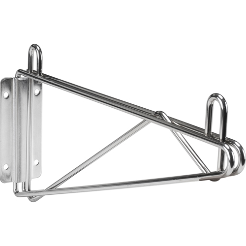 Support mural direct pour &eacute;tag&egrave;re en treillis chromat&eacute;, Simple Support, 200 lb Capacit&eacute;, 14" p Cintas