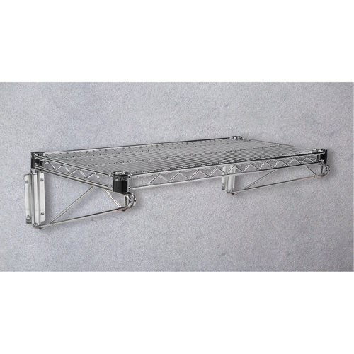 Support mural direct pour &eacute;tag&egrave;re en treillis chromat&eacute;, Simple Support, 200 lb Capacit&eacute;, 14" p Cintas