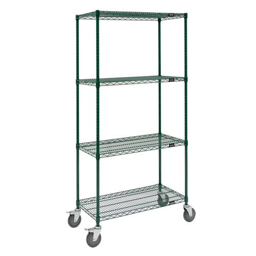 Wire Shelf Cart, Epoxy Finish, 36" x 80" x 24", 800 lbs. Capacity Cintas