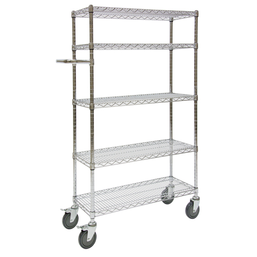Push Cart, Chrome Plated, 30' x 60" x 14", 800 lbs. Capacity Cintas