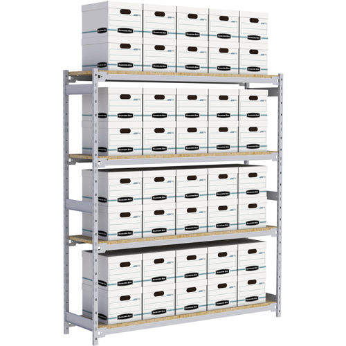 &eacute;tag&egrave;re-classeur de grande largeur, Acier, 4 Tablettes, 72" la x 18" p x 84" h Cintas