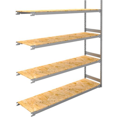 &eacute;tag&egrave;re-classeur de grande largeur, Acier, 4 Tablettes, 72" la x 18" p x 84" h, Ensemble Ajout Cintas