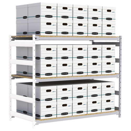 &eacute;tag&egrave;re-classeur de grande largeur, Acier, 3 Tablettes, 72" la x 32" p x 60" h, Ensemble Ajout Cintas