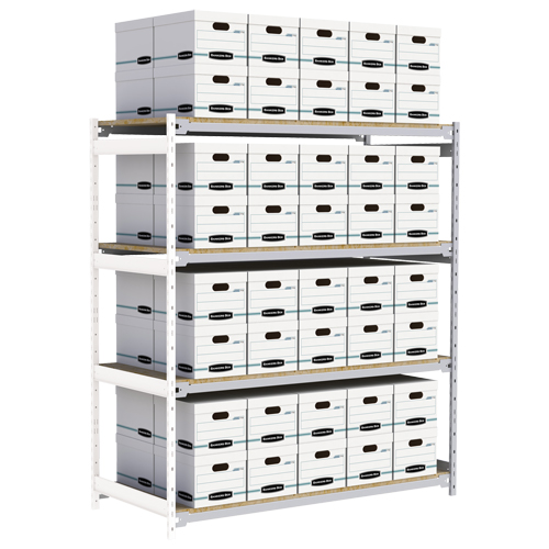 &eacute;tag&egrave;re-classeur de grande largeur, Acier, 4 Tablettes, 72" la x 32" p x 84" h, Ensemble Ajout Cintas