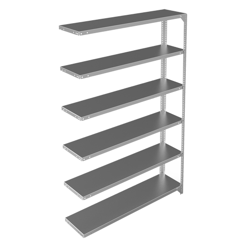 &eacute;l&eacute;ment de rayonnage, Acier galvanis&eacute;, Montant &agrave; fente, Capacit&eacute; 300 lb, 48" la x 72" h x 12" p Cintas