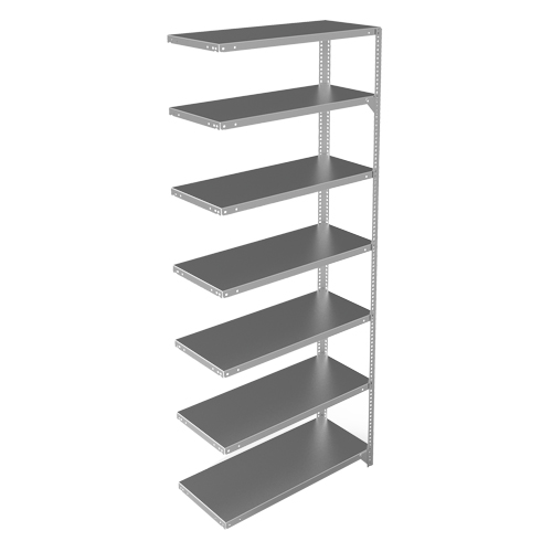 Shelving Unit, Galvanized Steel, Slotted Angle, 400 lbs. Capacity, 36" W x 84" H x 15" D Cintas