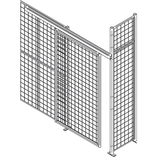 Porte &agrave; glissi&egrave;re robuste pour cloison en treillis m&eacute;tallique, 4' la x 8' h Cintas