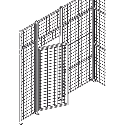 Porte basculante standard pour cloison en treillis m&eacute;tallique, 4' la x 7' h Cintas
