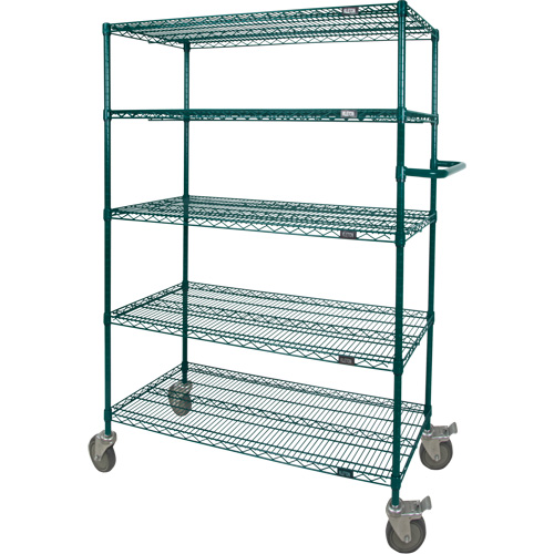Wire Shelf Push Cart, Epoxy Finish, 36" x 69" x 24", 600 lbs. Capacity Cintas