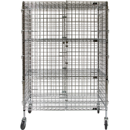 Chariot de s&eacute;curit&eacute;, Chrom&eacute;, 48" x 69" x 24", Capacit&eacute; 500 lb Cintas