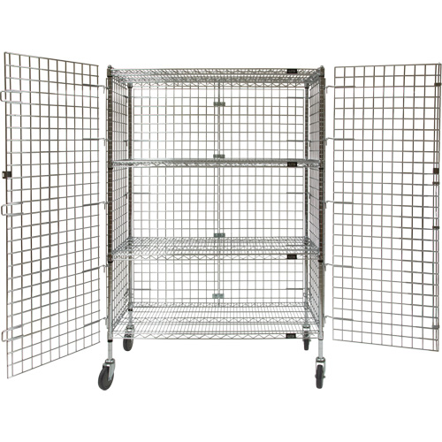 Chariot de s&eacute;curit&eacute;, Chrom&eacute;, 48" x 69" x 24", Capacit&eacute; 500 lb Cintas