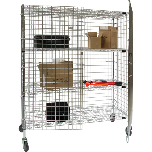 Chariot de s&eacute;curit&eacute;, Chrom&eacute;, 60" x 69" x 24", Capacit&eacute; 500 lb Cintas