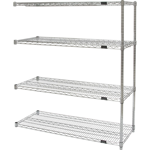 &eacute;tag&egrave;res robustes en treillis chromat&eacute;, Ensemble Ajout, Tiers 4, 36" la x 54" h x 24" p Cintas