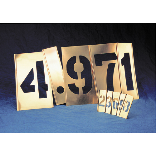 Pochoirs assemblables &agrave; caract&egrave;re gothique, en laiton - lettres & chiffres &agrave; l'unit&eacute;, Chiffre, 6" Cintas