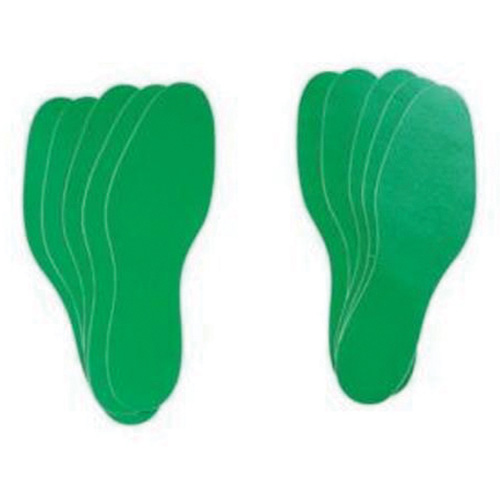 Floor Marking Labels, Footprint, 12" L x 3.75" W, Green, Vinyl Cintas
