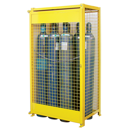 Armoires pour cylindres &agrave; gaz, nbre de bouteilles: 10, 44" , 30" , 74" , Jaune Cintas