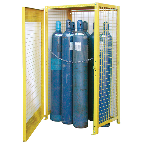 Armoires pour cylindres &agrave; gaz, nbre de bouteilles: 10, 44" , 30" , 74" , Jaune Cintas