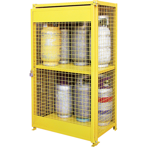 Armoires pour cylindres &agrave; gaz, nbre de bouteilles: 12, 44" , 30" , 74" , Jaune Cintas
