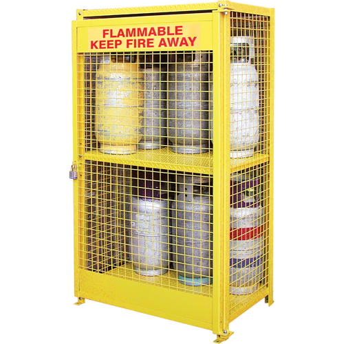 Armoires pour cylindres &agrave; gaz, nbre de bouteilles: 12, 44" , 30" , 74" , Jaune Cintas