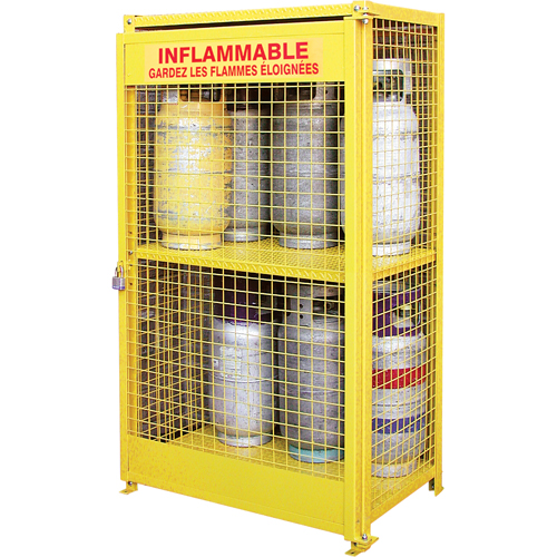 Armoires pour cylindres &agrave; gaz, nbre de bouteilles: 12, 44" , 30" , 74" , Jaune Cintas