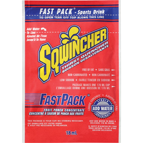 Sqwincher&reg; Rehydration Drink Fast Pack&reg;, Single Serve, Fruit Punch Cintas