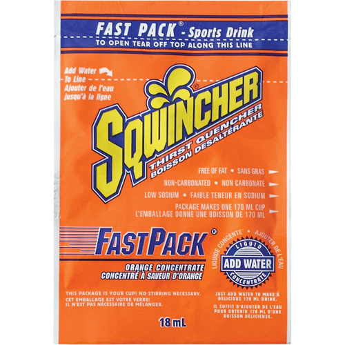 Sqwincher&reg; Boisson de r&eacute;hydratation Fast Pack, Emballage-portion, Orange Cintas