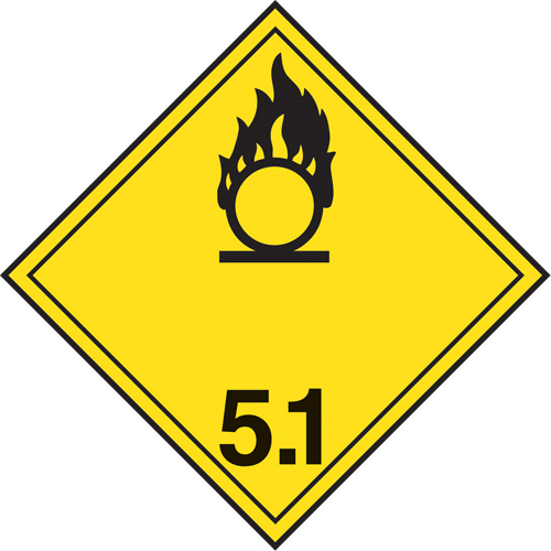 TDG Shipping Labels, Class 5.1, Oxidizing Substances, Vinyl Cintas