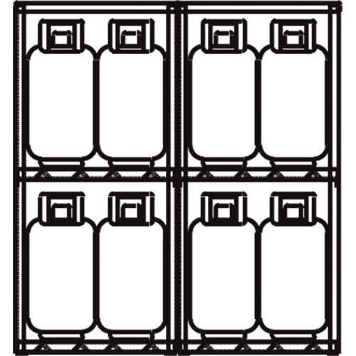 Armoires en aluminium pour bouteilles GPL, nbre de bouteilles: 16, 60" , 32" , 65" , Argent Cintas
