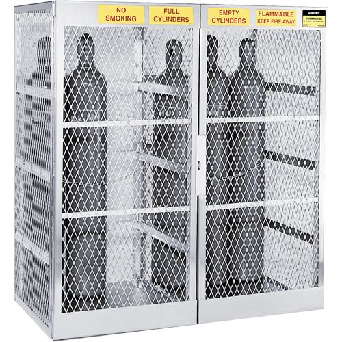 Armoires en aluminium pour bouteilles GPL, nbre de bouteilles: 20, 60" , 32" , 65" , Argent Cintas