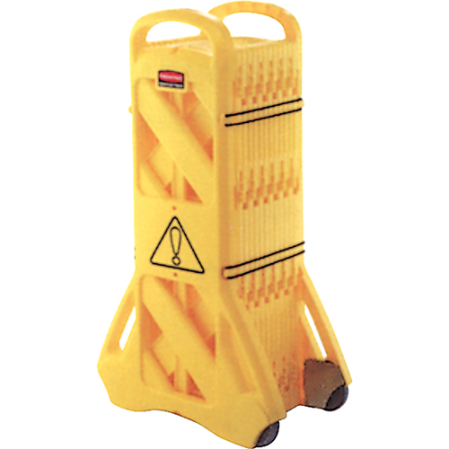 Portable Mobile Barriers, 13' L, Plastic, Yellow Cintas