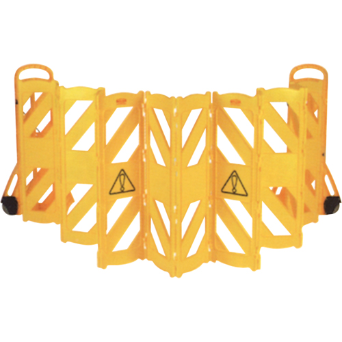 Portable Mobile Barriers, 13' L, Plastic, Yellow Cintas