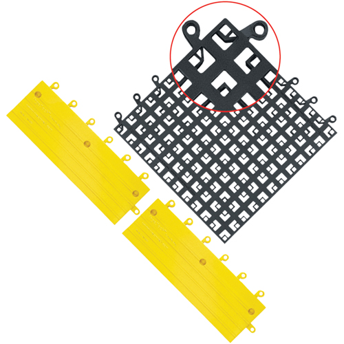 ErgoDeck&reg; Mat No. 560, PVC, 1-1/2' W x 1-1/2' L, 7/8" Thick, Black Cintas