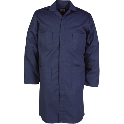 100% Cotton Shop Coats, Cotton, Size 34, Navy Blue Cintas