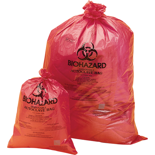 Hazardous Waste Disposal Bags, Bio-Hazard, 48" L x 38" W, 0.0381 mm, 189.3 L (50 Gal.) Capacity Cintas