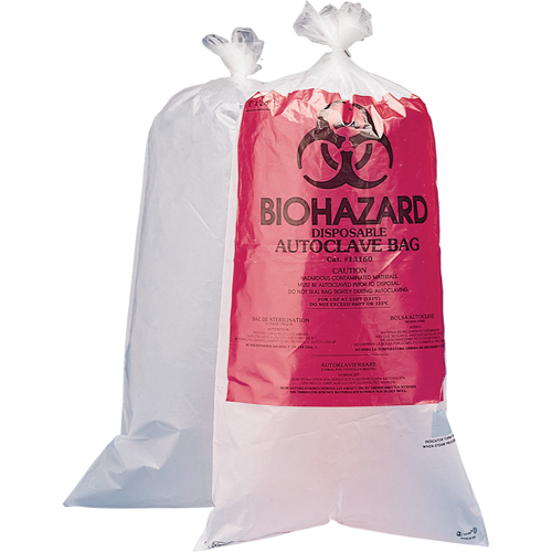 Hazardous Waste Disposal Bags, Bio-Hazard, 24" L x 12" W, 1.5 mils, 3.7 L (1 Gal.) Capacity Cintas