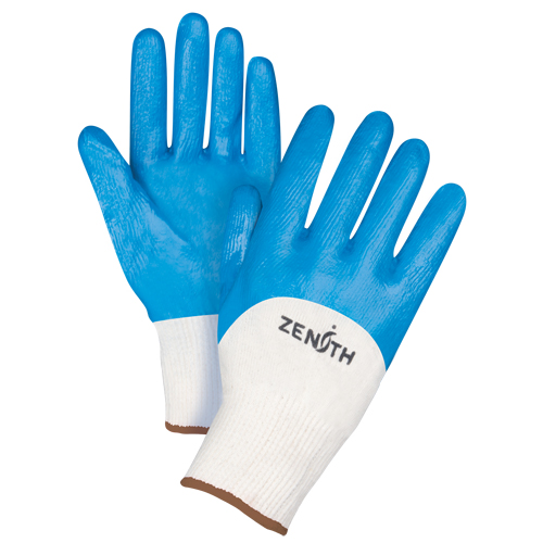 Gants enduits et tricot&eacute;s sans coutures de poids moyen, 9/Grand, R&ecirc;vetement Nitrile, Calibre 13, Enveloppe en Coton Cintas