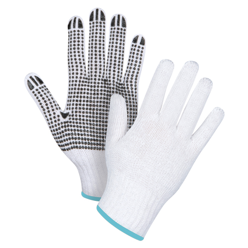 Gants tricot&eacute;s &agrave; pois, Poly/coton, Un c&ocirc;t&eacute;, Calibre 7, T-Grand Cintas