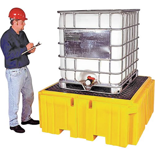 IBC Spill Pallet Plus&reg; Without Drain, 365 US gal. Spill Capacity, 62" x 62" x 28" Cintas