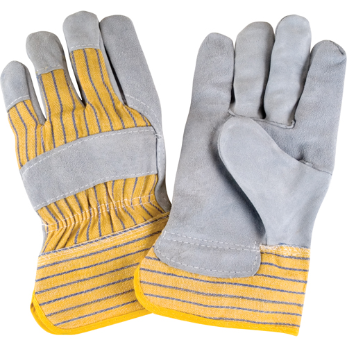 Gants d'ajusteur rugueux de premi&egrave;re qualit&eacute;, Grand, Paume en Cuir de vache refendu, Doublure en Coton Cintas