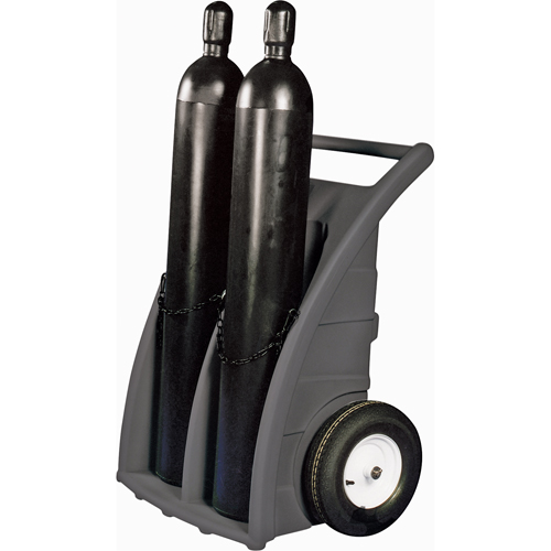 Dual-Cylinder Dollies, Rubber Wheels, 23" W x 12"L Base, 500 lbs. Cintas