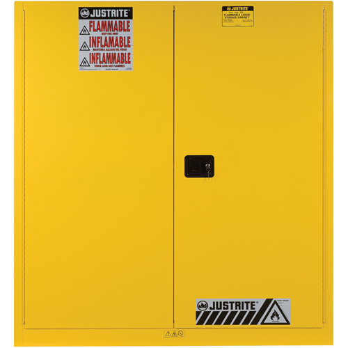 Sure-Grip&reg; EX Vertical Drum Storage Cabinets, 60 US gal. Cap., 2 Drums, Yellow Cintas