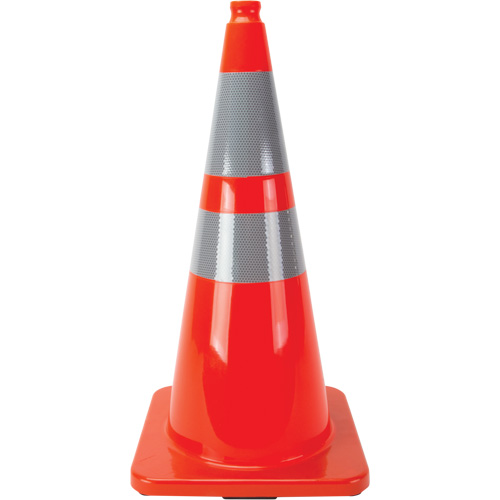 C&ocirc;nes en retrait, 28", Orange, Bande(s) r&eacute;fl&eacute;chissante(s) 4" & 6" Cintas
