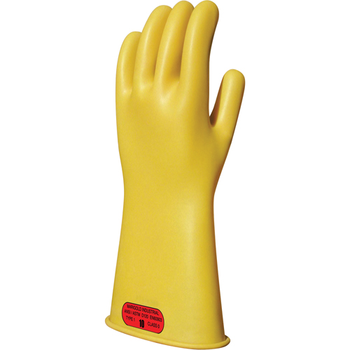 Gants isolants en caoutchouc naturel jaune, ASTM classe 0, Taille 8, 11" lo Cintas