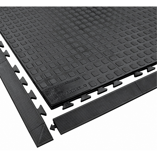 Rejuvenator Connect No. 502 Matting, Polyurethane, 3' W x 3' L, 5/8" Thick, Black Cintas