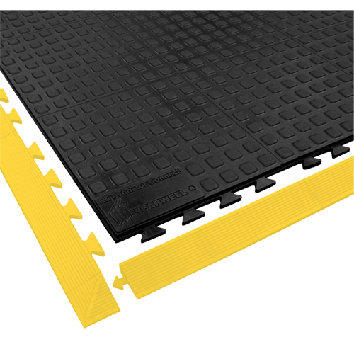 Rejuvenator Connect No. 502 Matting, Polyurethane, 3' W x 3' L, 5/8" Thick, Black Cintas