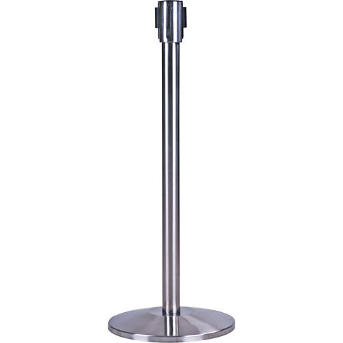 Free-Standing Crowd Control Barrier Receiver Post, 35" High, Stainless Cintas